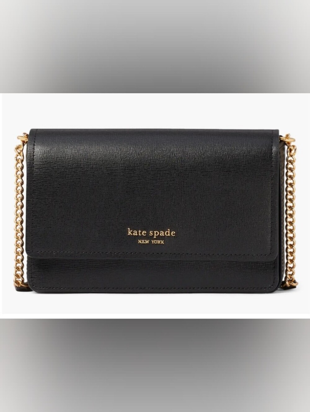 kate spade Black morgan leather wallet on a chain